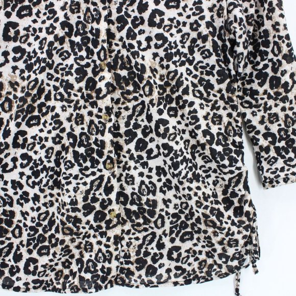 Eden & Olivia Shirt Womens Multicolor Animal Pattern Leopard Lightweight Size M - Picture 3 of 9